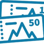 Hellblaues Icon mit Wertmarken