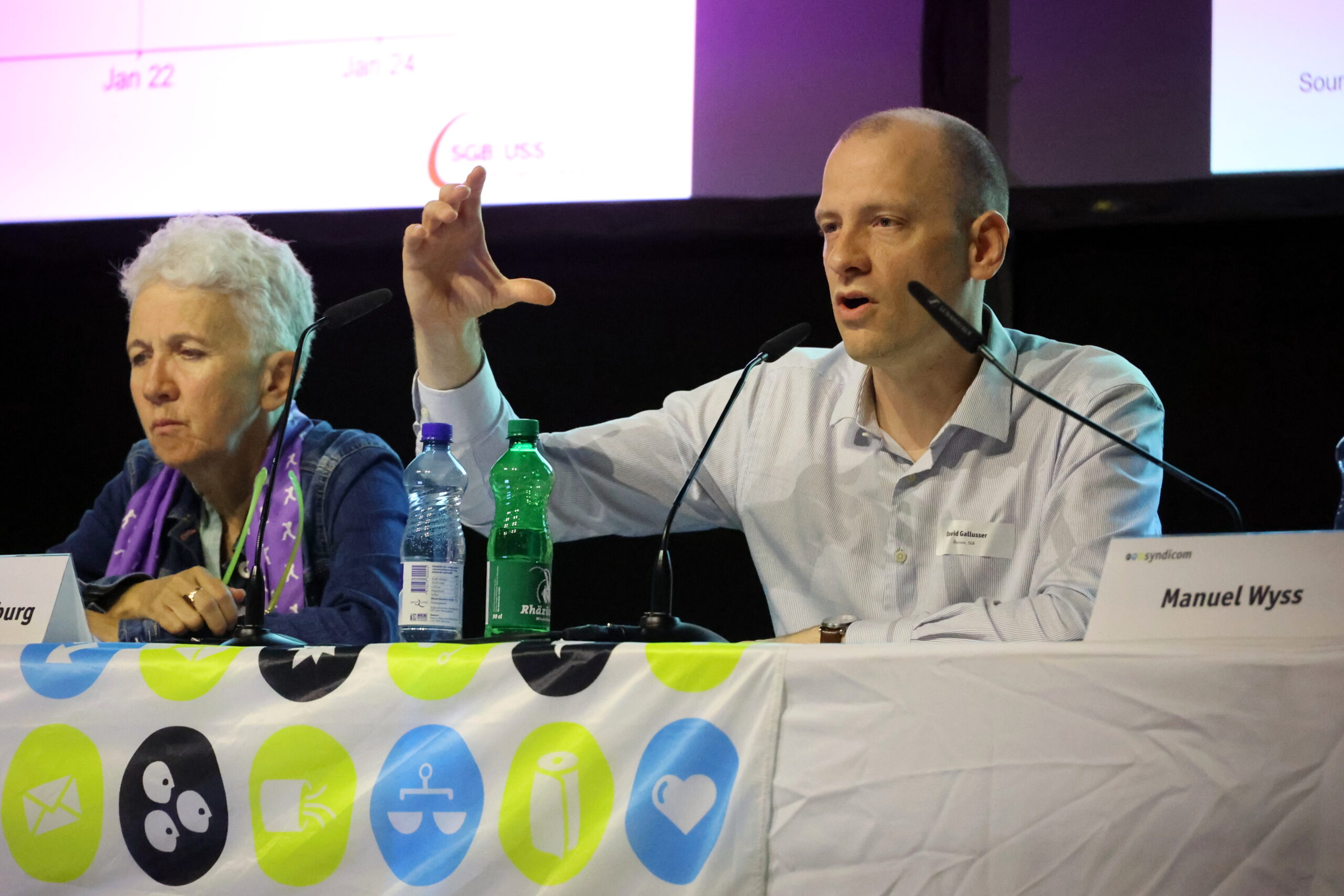 Delegiertenversammlung 2024 der Gewerkschaft syndicom, Referent David Galluser