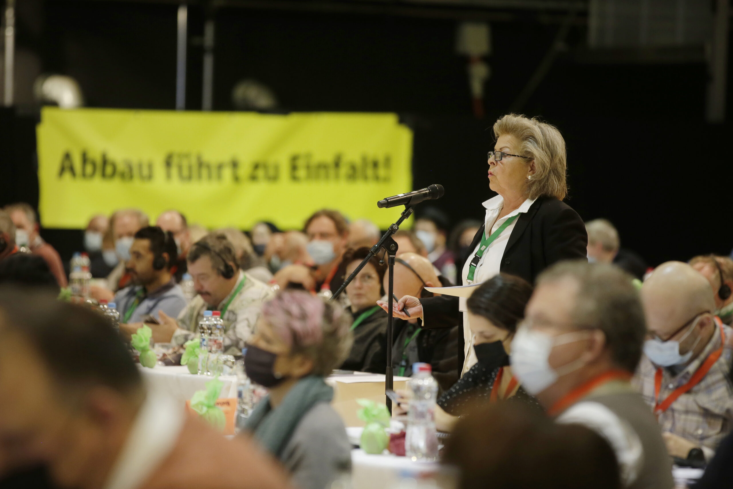 Langenthal, Parkhotel, syndicom - Kongress 2021, Votum gegen die Auslagerung der Branche Graphische Industrie aus dem Sektor Medien. 26.11.2021Bild: Sabine Rock