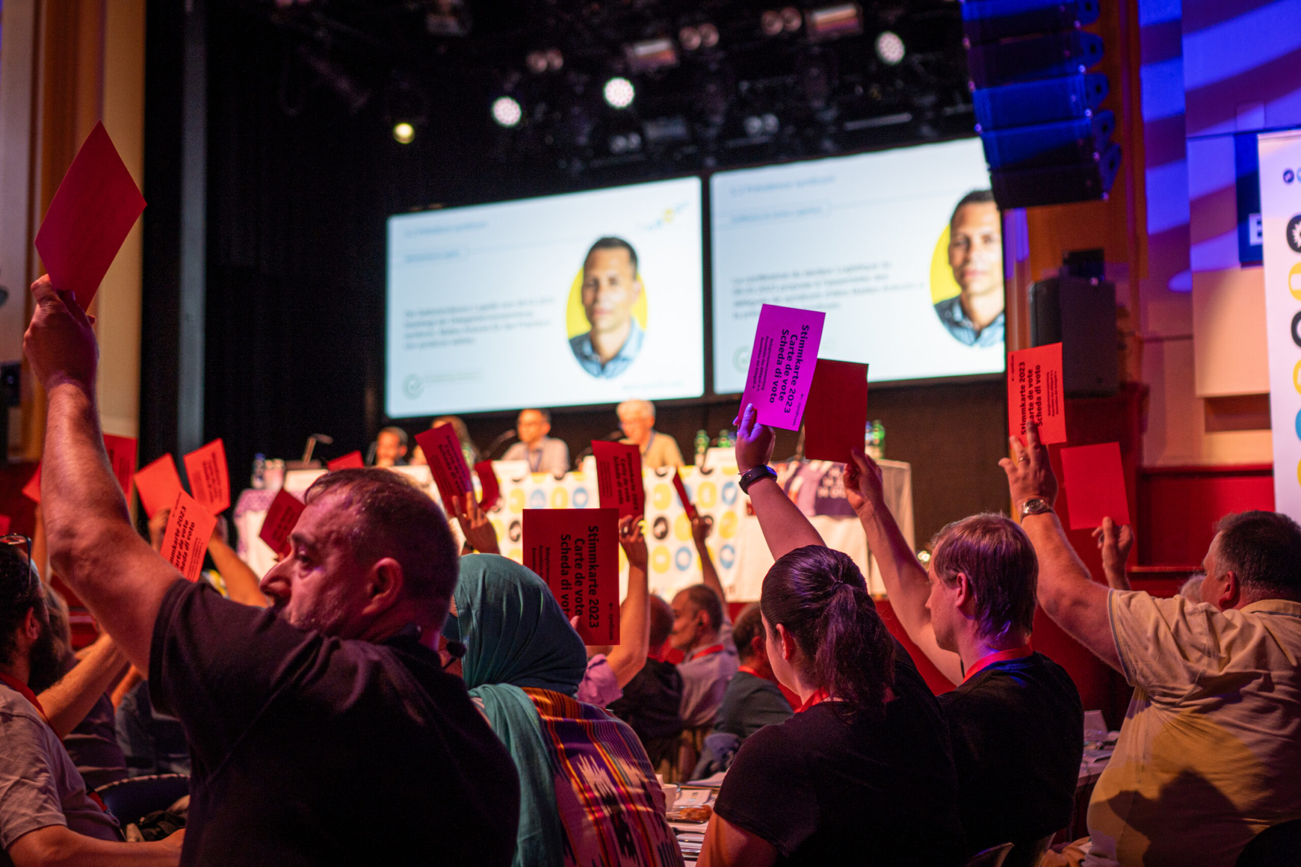 Delegiertenversammlung 2023 der Gewerkschaft syndicom, Bierhübeli, Abstimmung