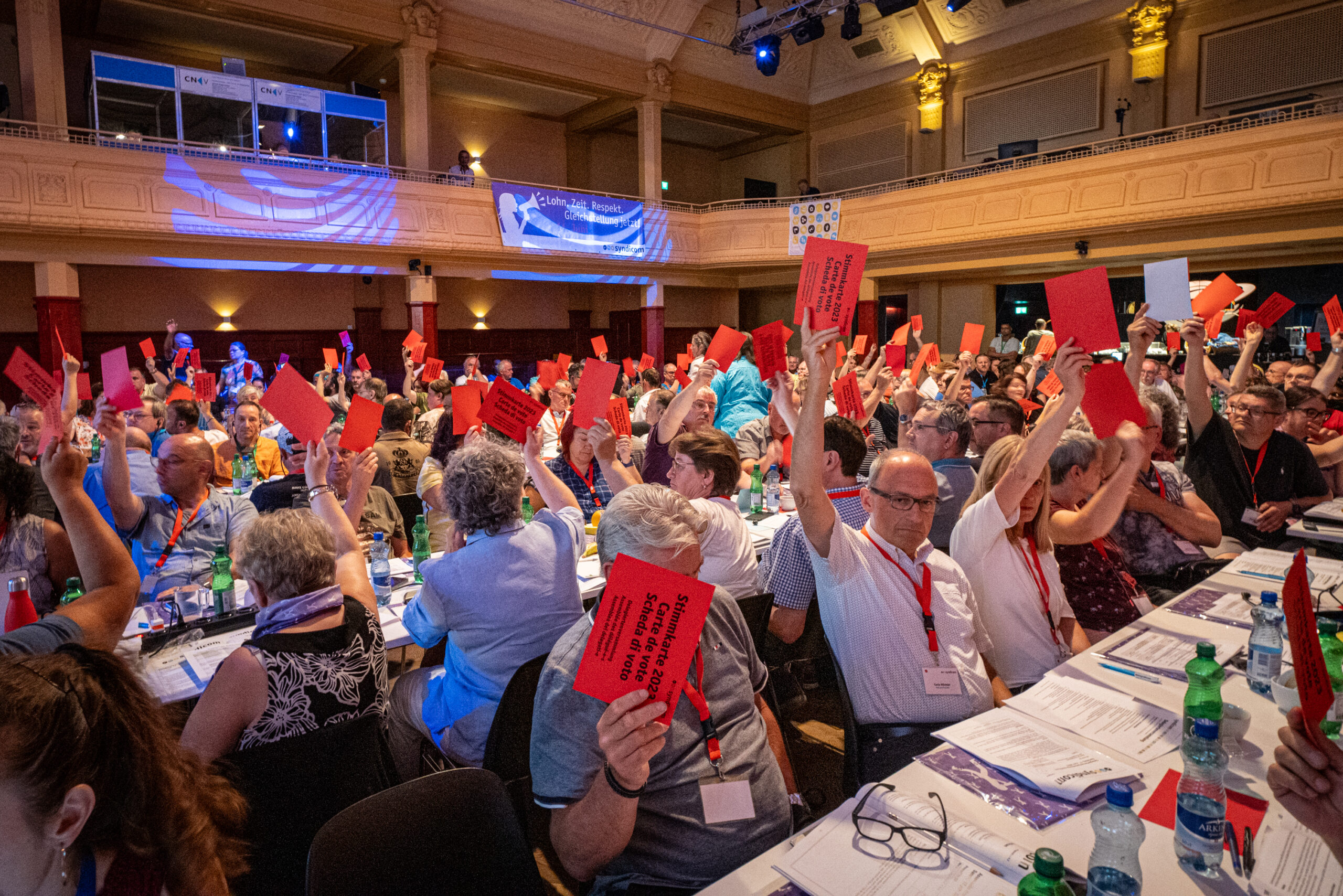 Delegiertenversammlung 2023 der Gewerkschaft syndicom, Bierhübeli, Abstimmung